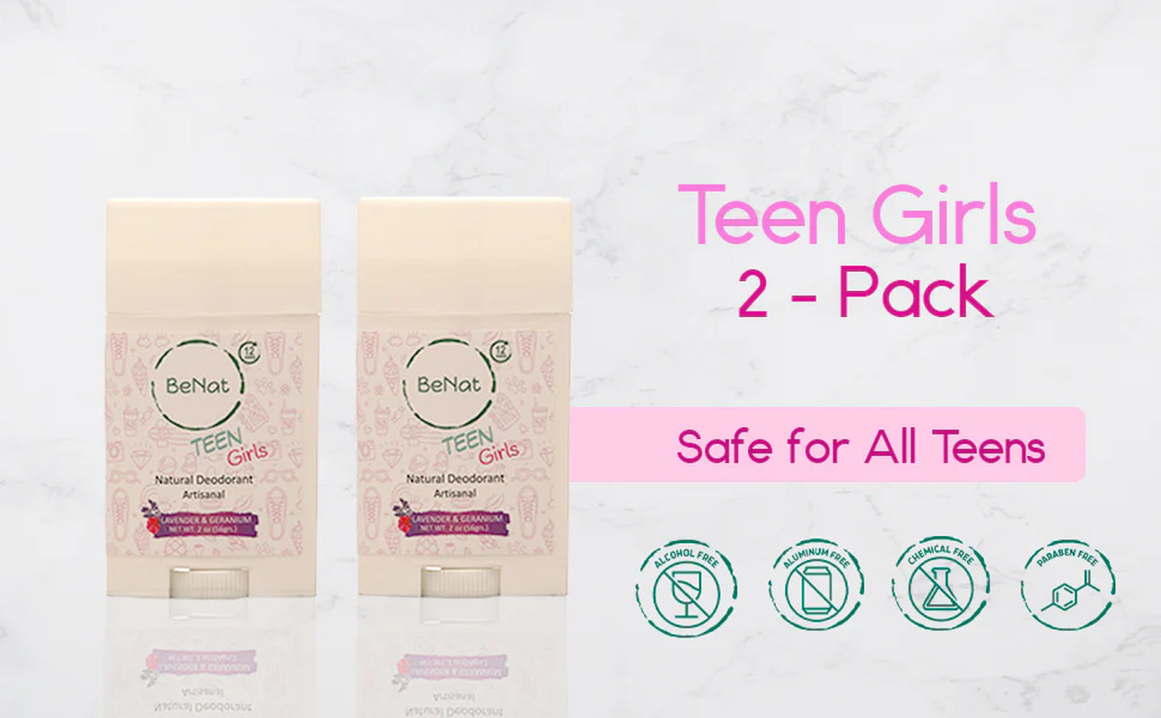 2-Pack All-Natural Deodorants for Kids & Teens.