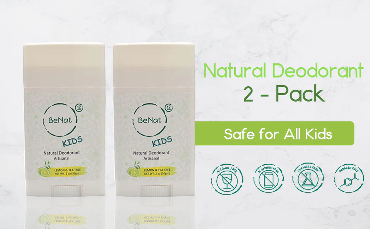 2-Pack All-Natural Deodorants for Kids & Teens.