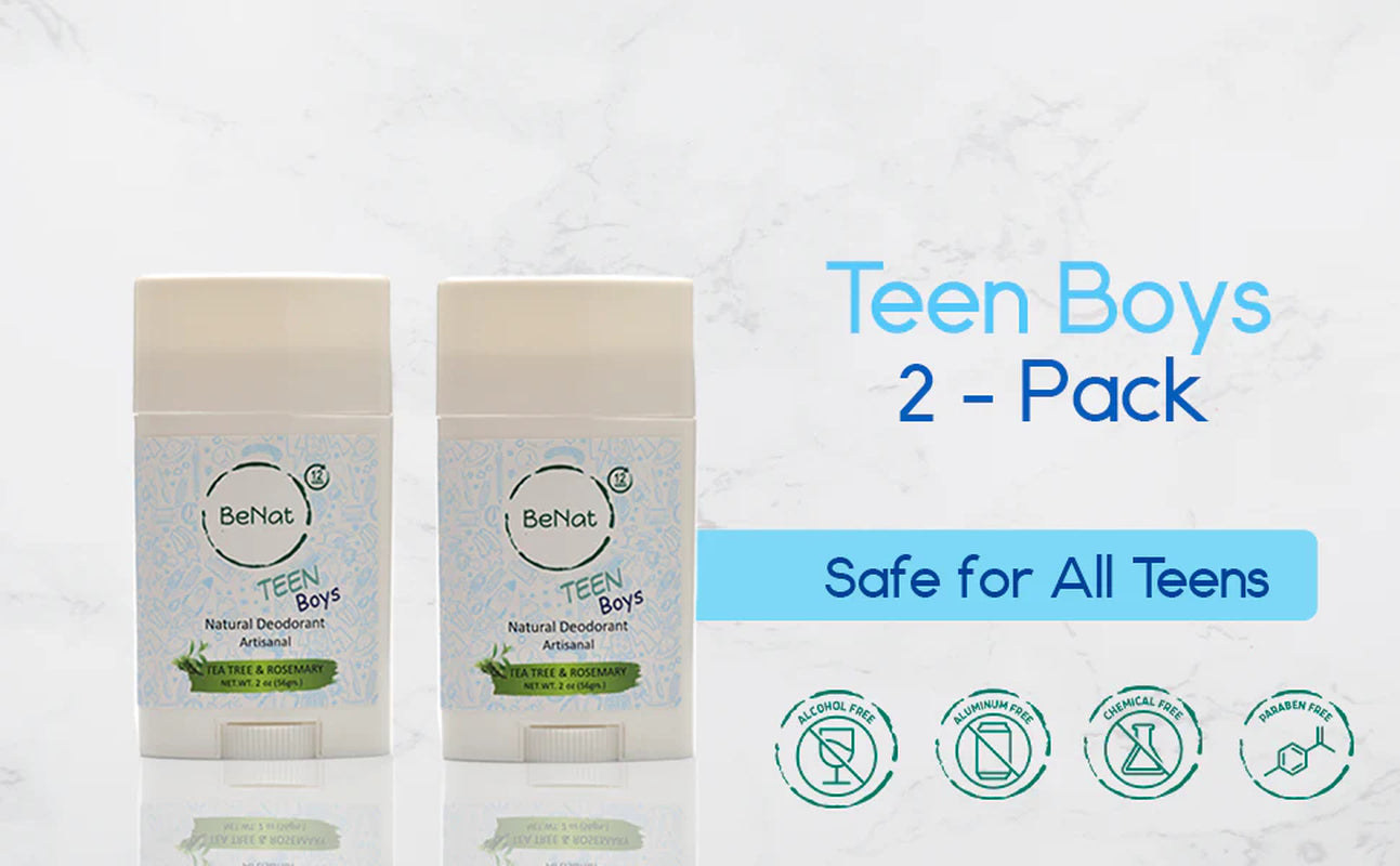 2-Pack All-Natural Deodorants for Kids & Teens.